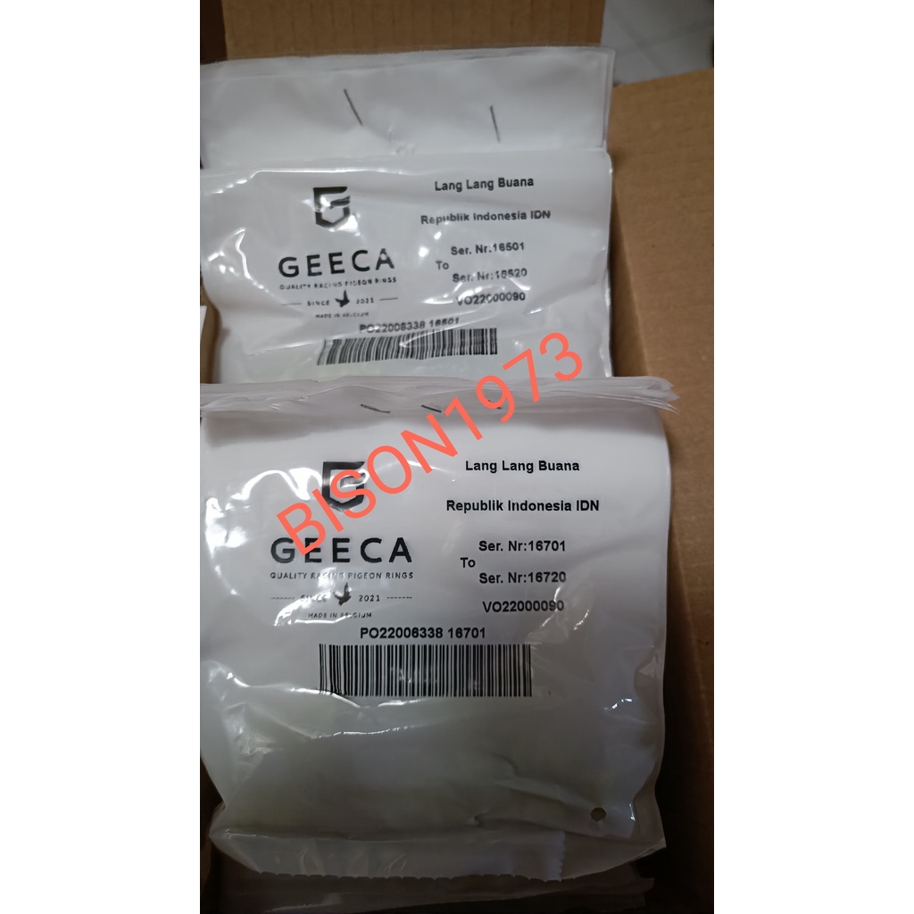 PAKET 20 BIJI RING LLB 2023 MERPATI POS/RACING PIGEON