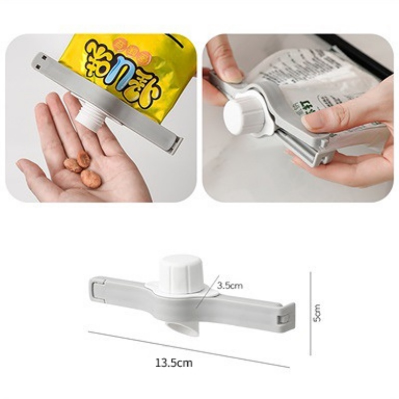 [Harga Grosir] 2in1 Nozzle Sealing Clip Serbaguna Dapur Gadget Bubuk Cuci Susu Dispenser Mulut Klip Penjepit Kantong Garam Rempah Anti Lembab