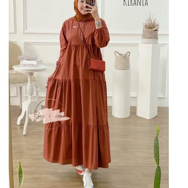 Murah Meriah Kirania Dress Jumbo XL, XXL, XXXL Gamis Rayon Premium Terbaru Gamis Polos Katun Busui F