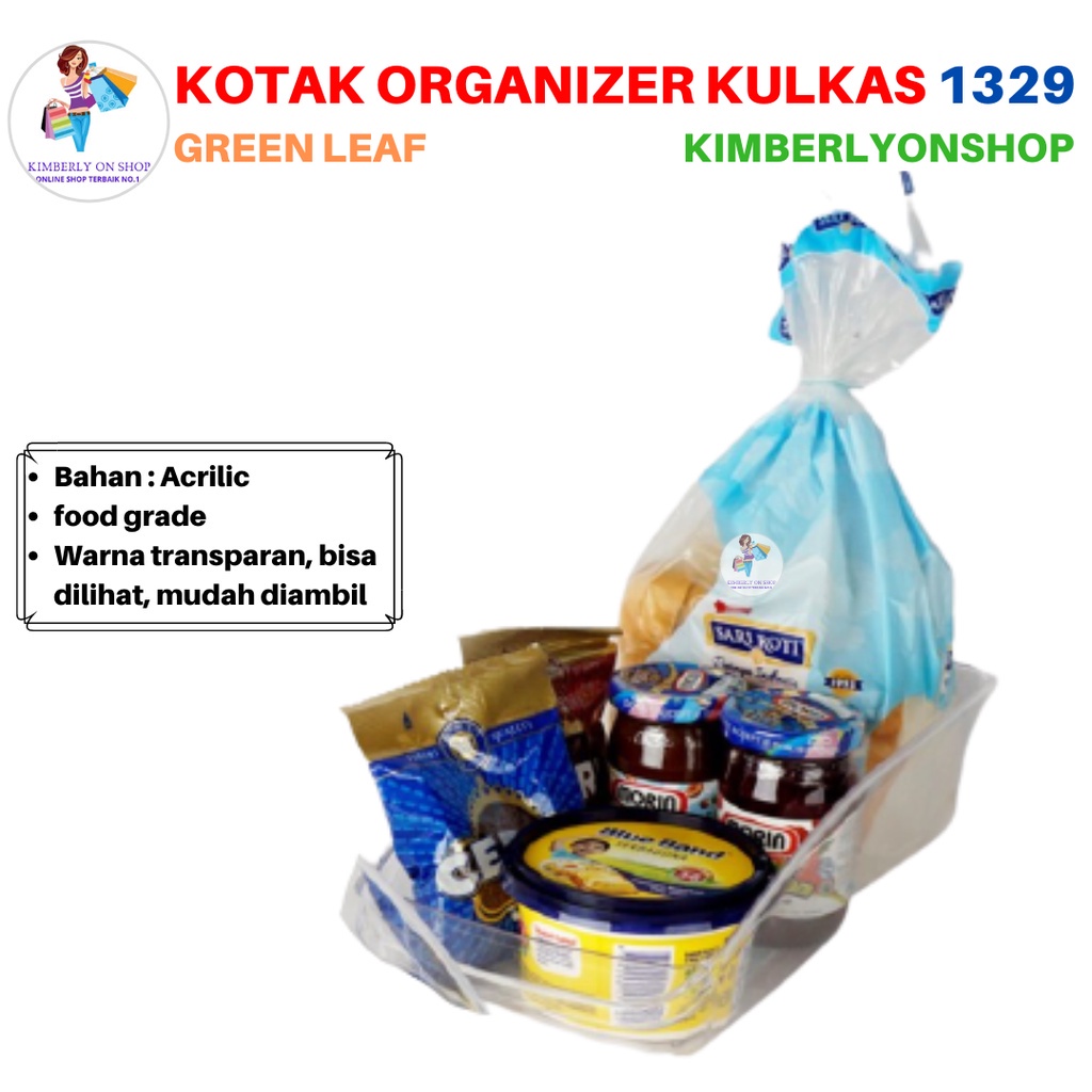 Kotak Kontainer Makanan Kulkas Nampan Cressida 1329 Green Leaf