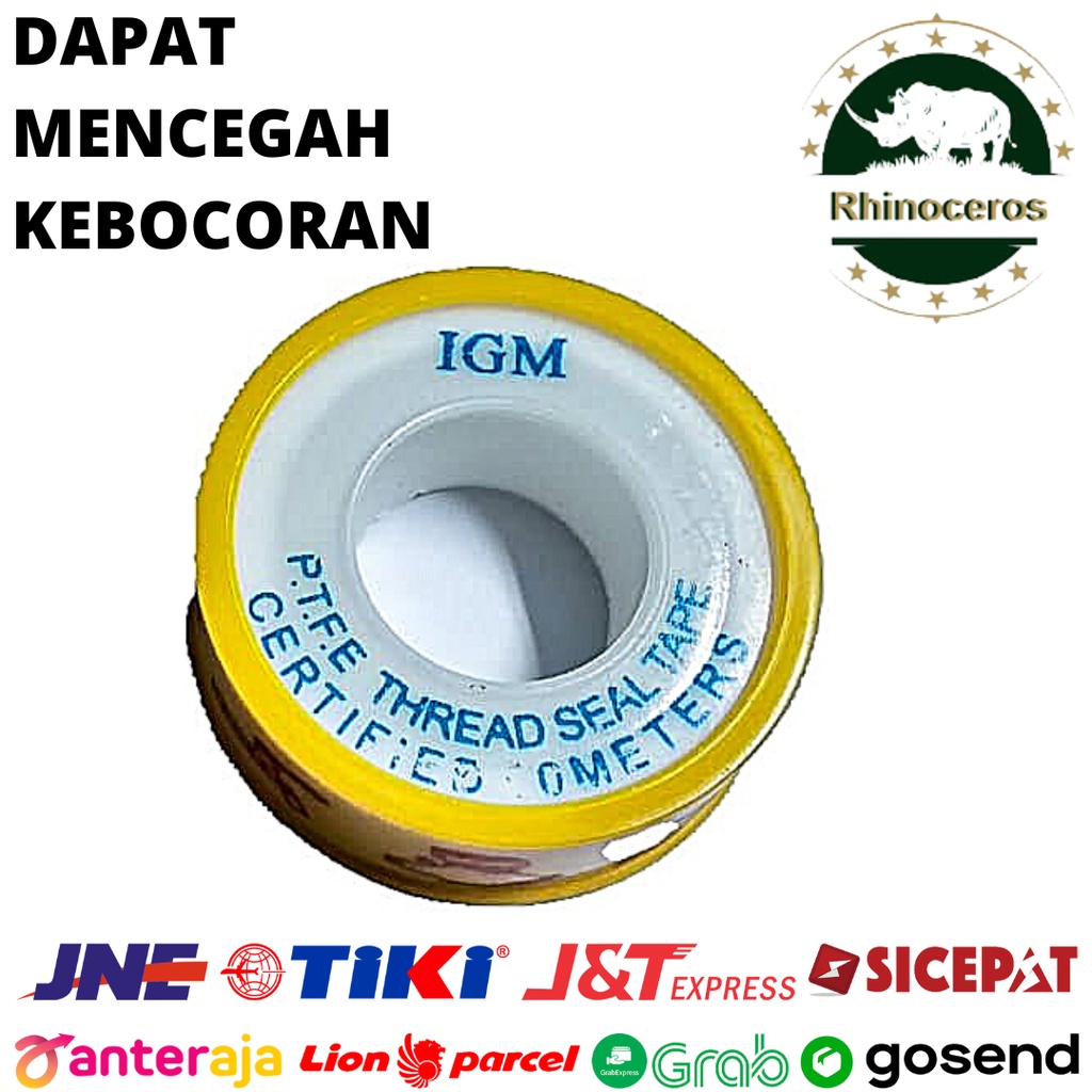 Seal Tape Kuning / Isolasi Kran Air / Selotip Pipa Ukuran 12MM X 10MM