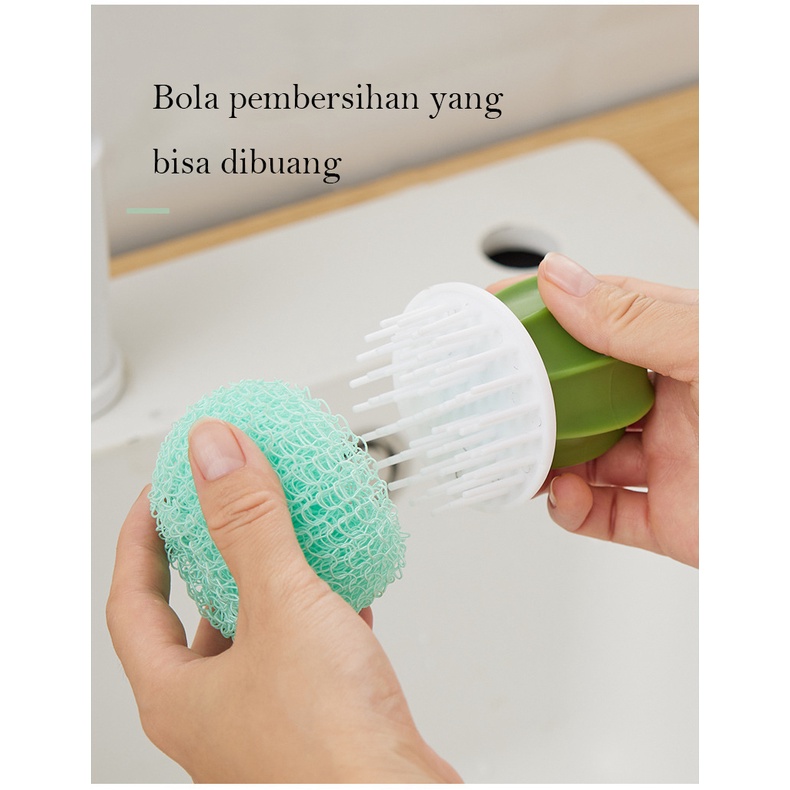 Cleaning Ball Cactus Sikat Panci/ Kuas Pembersih Multifungsi Dengan Bentuk Untuk Perlengkapan Dapur