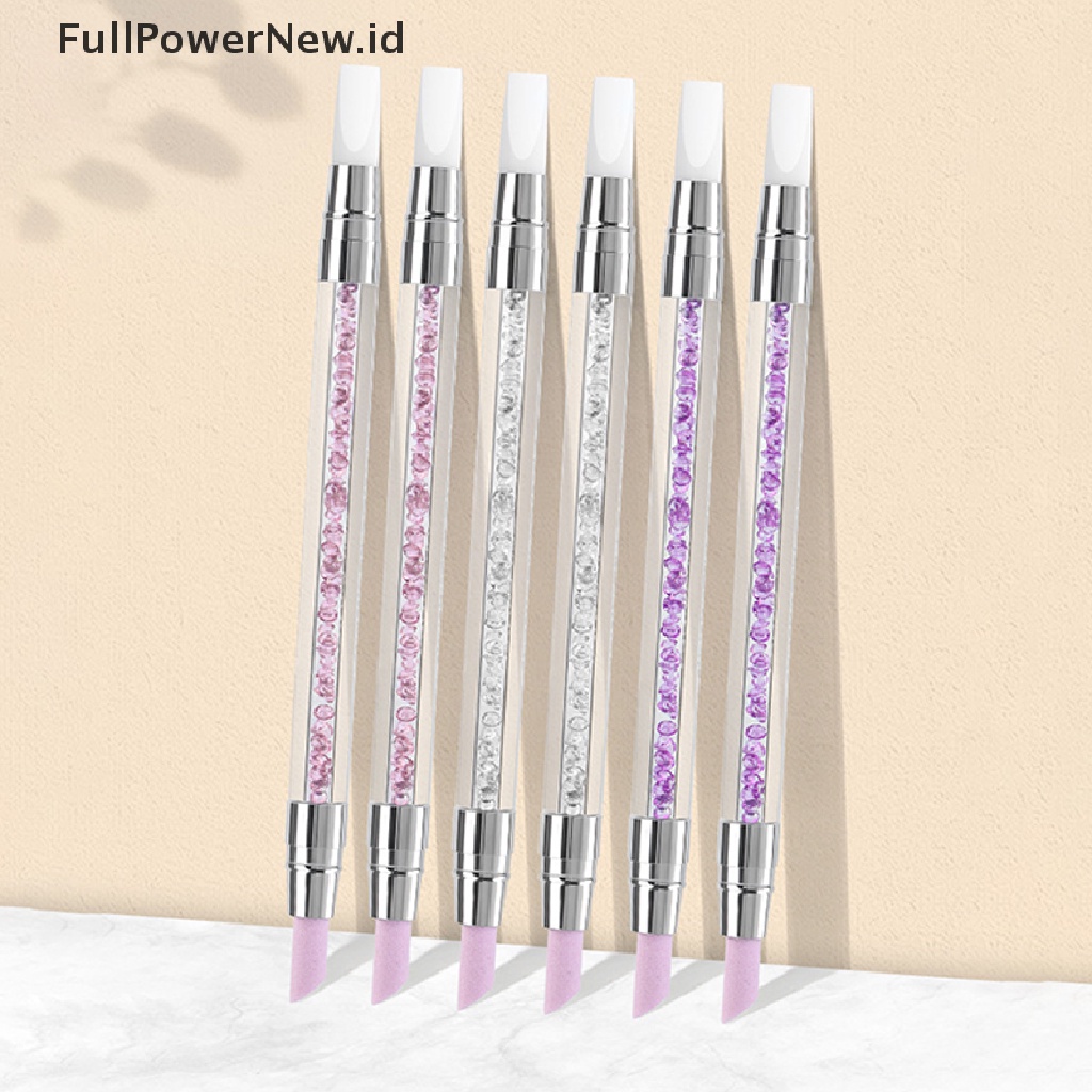 Power 1Pc Dual-ended Silicone Nail Tools Silikon Berlian Imitasi Kutek Ukir Pen ID