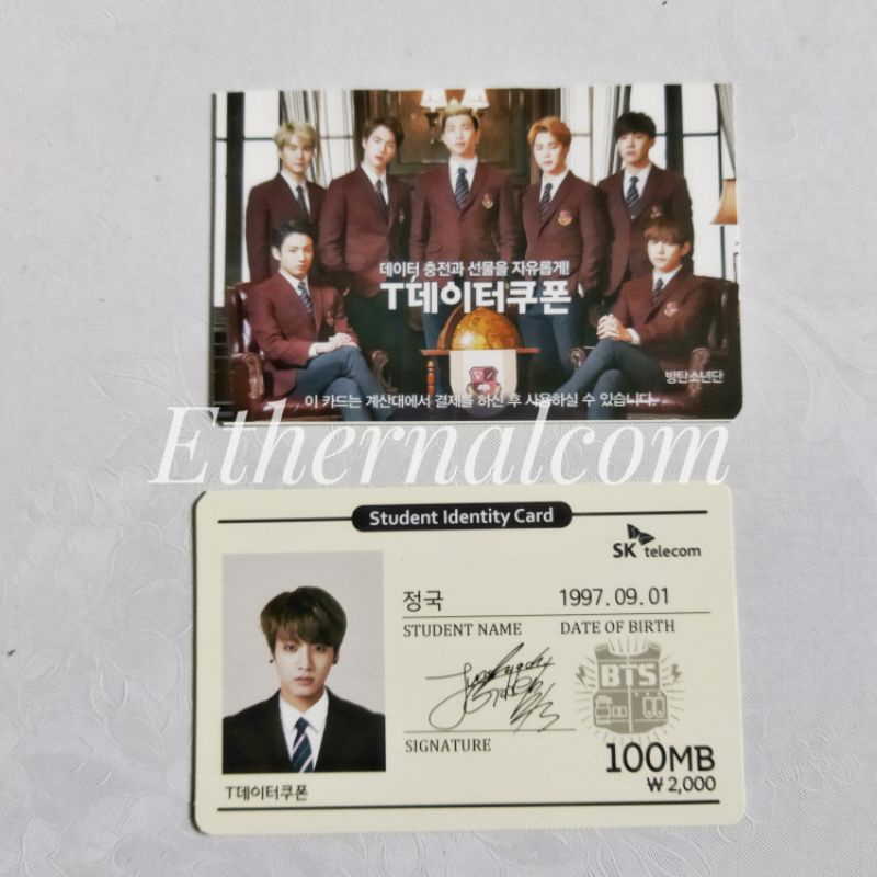 [BOOKED] Photocard pc Student ID Card sk telecom kr jungkook BTS official