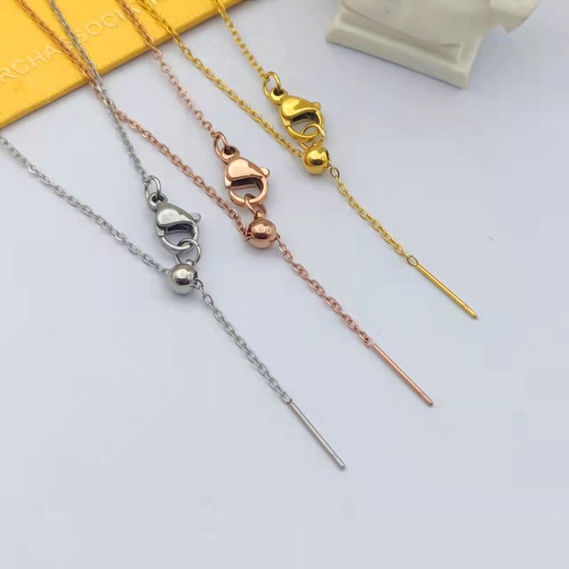 Kalung Manik-Manik Bentuk O | Rose Gold 18k | Aksesoris Wanita | Sendok Garpu Bahan Stainless Steel | Bahan Titanium Steel