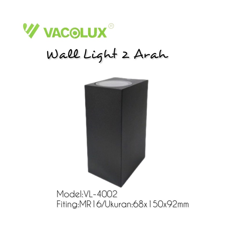 Vacolux Kap Lampu Dinding 2 Arah Kotak VL-4002