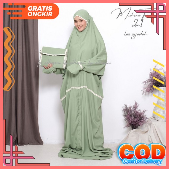 Mukena Terusan Dewasa Hadramaut Polos - Mukenah Traveling Jumbo Rayon Premium Bali Murah Mungkena De
