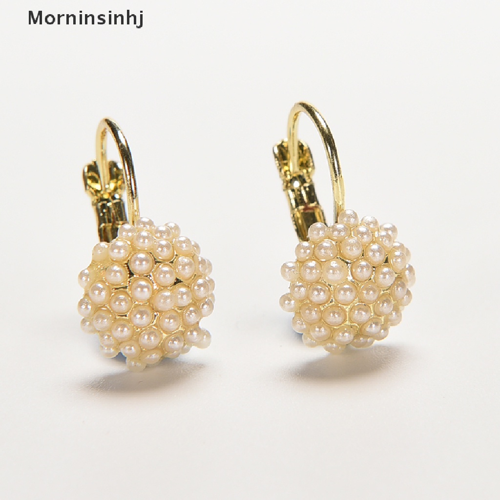 Mornin Wanita Fashion Mutiara Manset Telinga Manik-Manik Stud Earrings Chic Berlapis Emas Drop Earings id