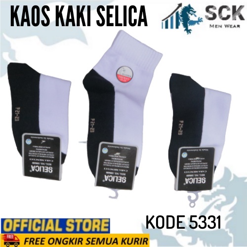 Kaos Kaki Sekolah Panjang SELICA 5331 Kombinasi Putih-Hitam / Kaus kaki TK SD SMP SMA SMU SMK / Kaos kaki Sekolah