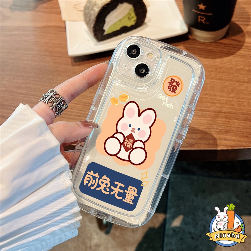 IPHONE Casing Kompatibel Untuk Iphone14 13 12 11 Pro Max X Xr Xs Max SE 8 7 6 6s Plus SE 2020 Rabbit Yang Indah Air Cushion Phone Case Full Protect Clear Shockproof Soft Case Cover Pelindung SE 2020 SE