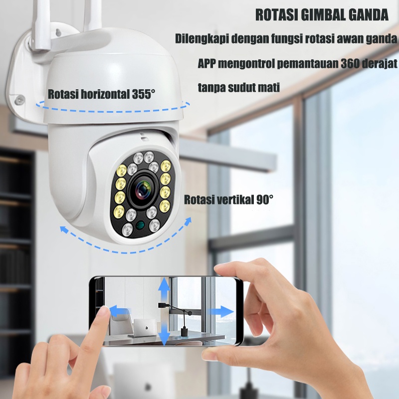 360 derajat full-color high-definition waterproof dan lightning-proof outdoor night vision wireless wifi remote monitor