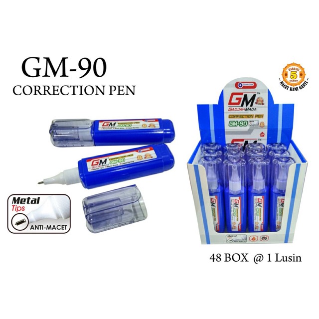 

1Pcs Tipe X GM-90 Correction Fluid Pen Gadjah Mada