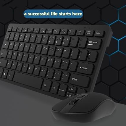 ۝ keyboard wireless and mouse set gaming combo paket mini slim GKM901-Hitam/Keyboard wireless mouse 