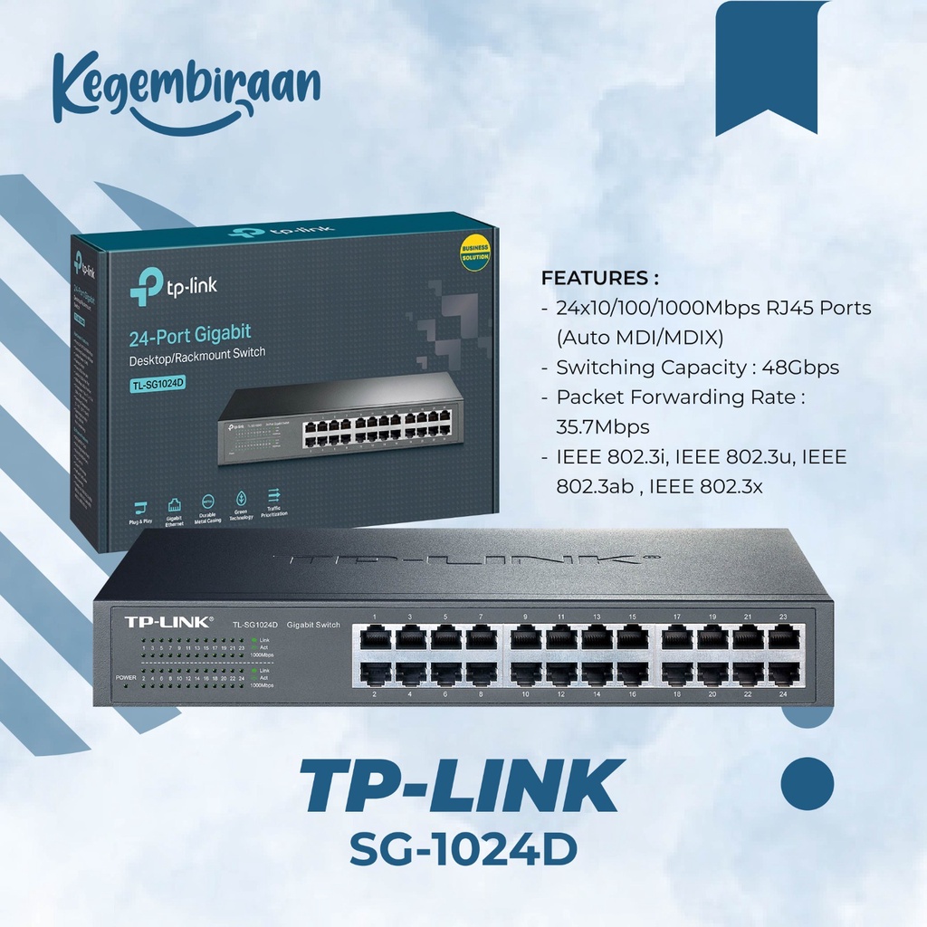 TP-Link Switch HUB 24-Port Gigabit - TL-SG1024D TP - LInK