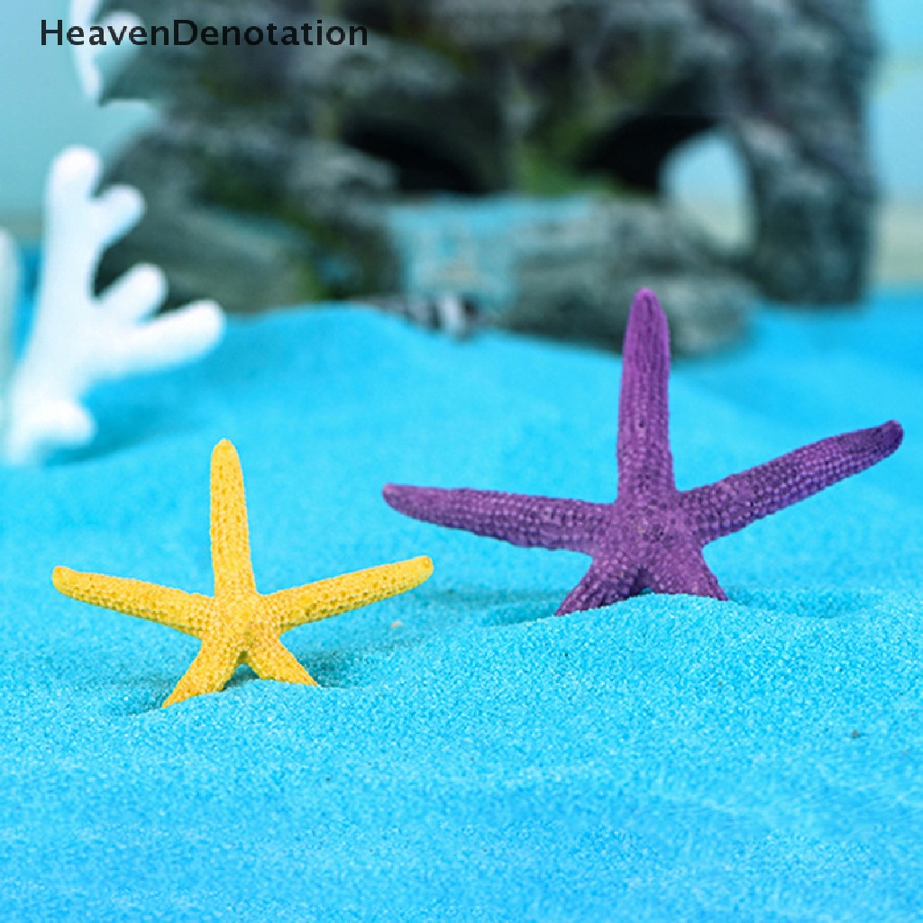 [HeavenDenotation] Mini Warna-Warni Bintang Laut Berujung Lima Bintang Laut Resin Ikan Bintang Laut Lansekap Ornamen Kerajinan Figure Diy Ornamen Miniatur Dekorasi HDV