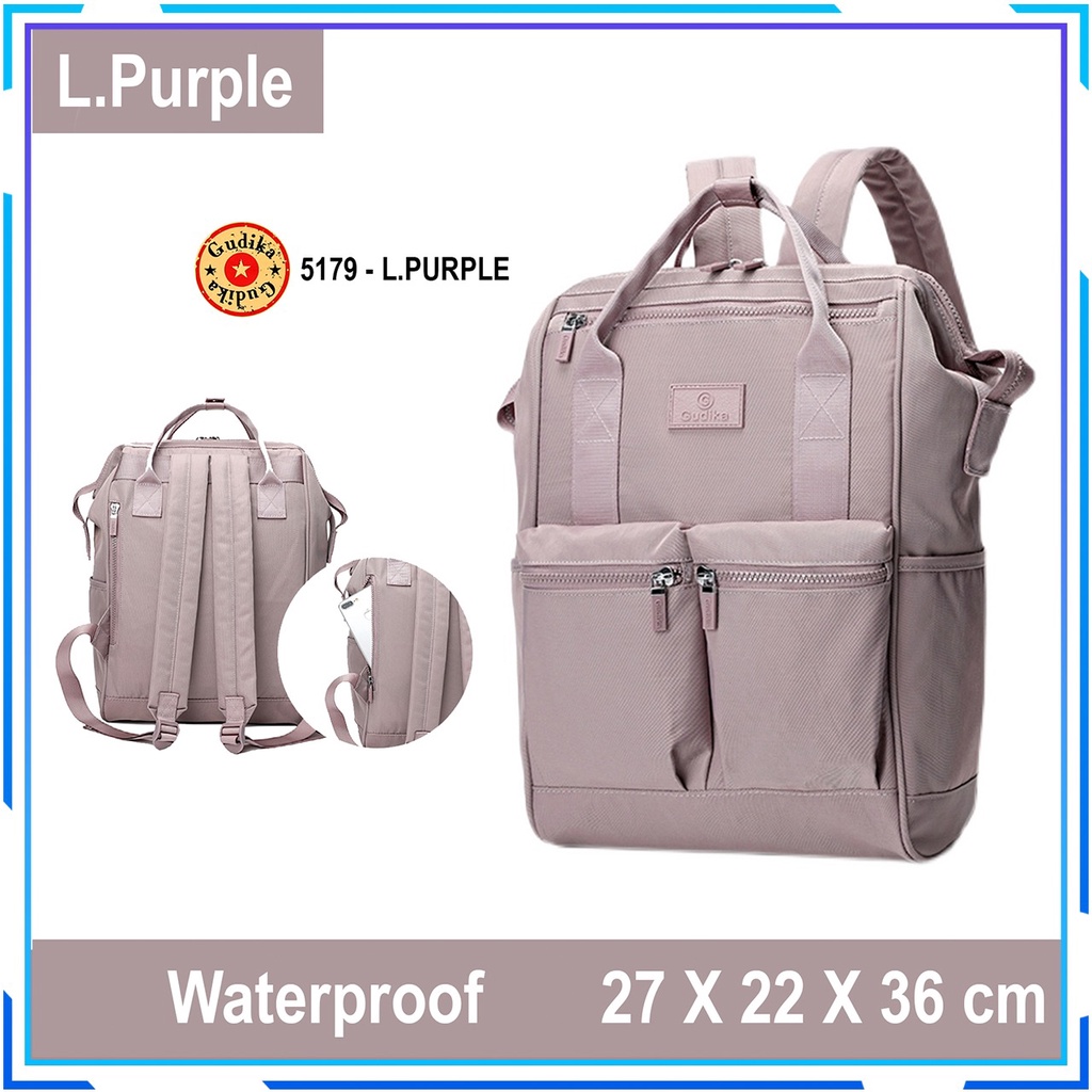 GUDIKA 5179 - Tas Ransel Laptop Wanita Kekinian Import Original Terbaru Bahan Nilon Waterproof Anti Air Premium Korea bisa muat banyak barang banyak slot kocek terlaris - tas wanita - tas cewek - tas kerja - tas laptop - rangsel - gudika bag - tas gudika