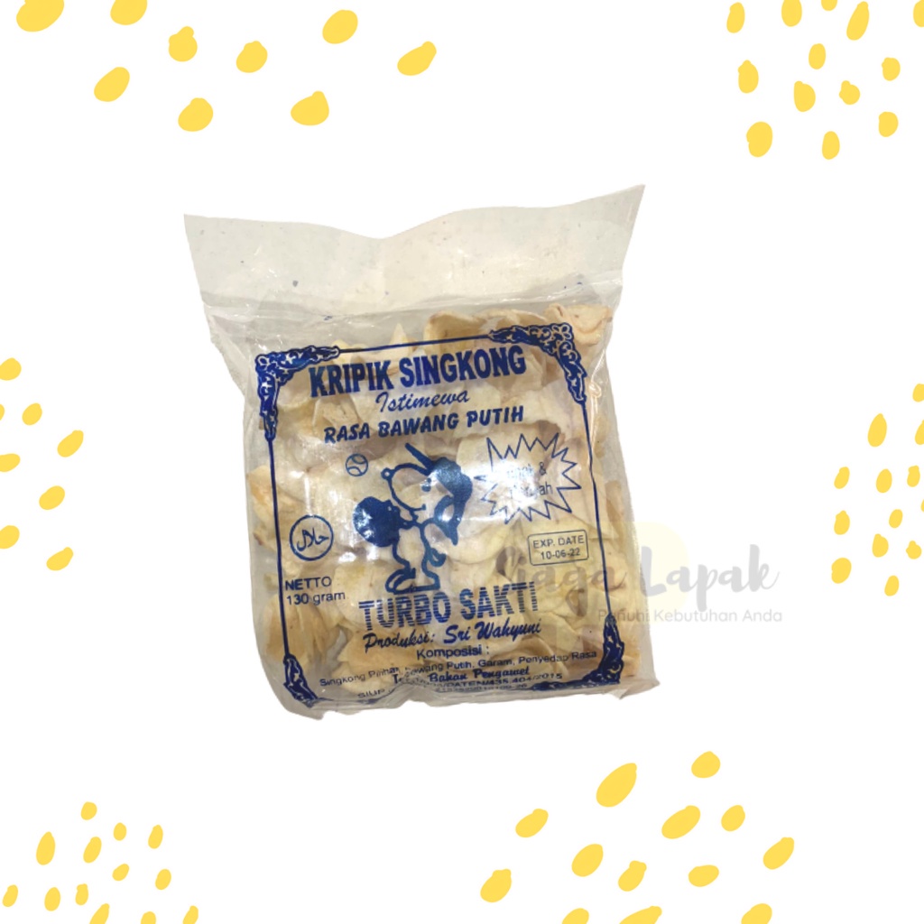 Keripik Singkong Turbo Rasa Pedas - Bawang Putih 130 gram