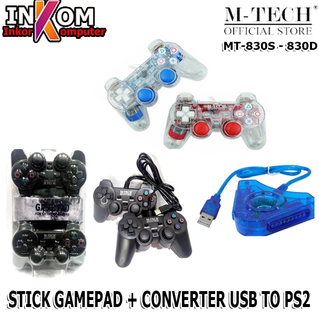 GAMEPAD DOUBLE STICK / GAMEPAD SINGLE STICK + CONVERTER USB TO PS2