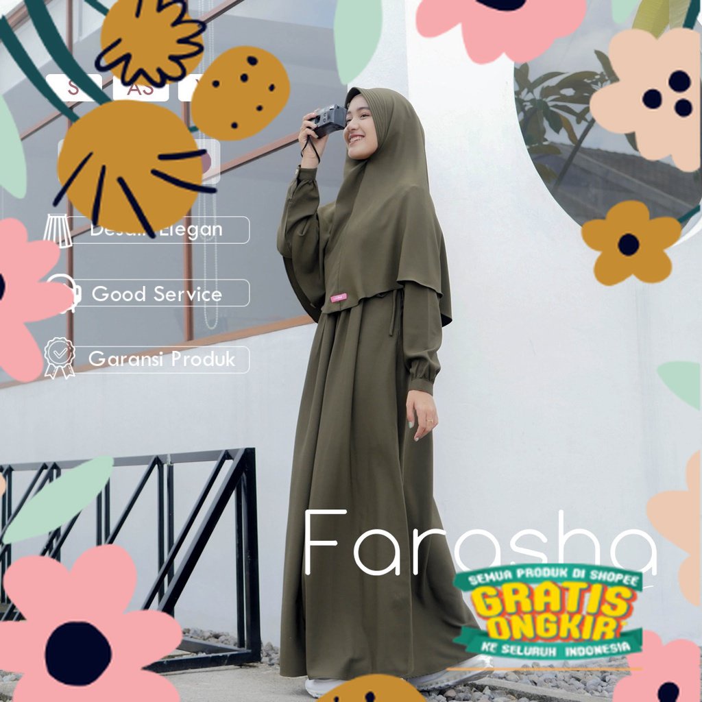 Naisha Official / Farasha Dress / Dress Premium / Dress Terbaru / Dress Simple / Dress Kondangan / G