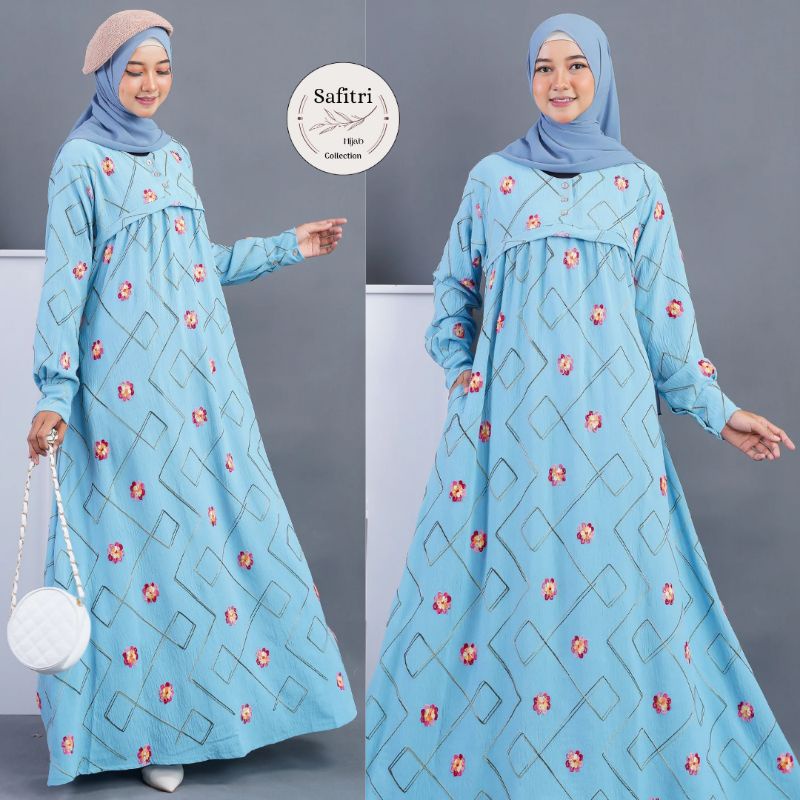 Gamis Crinkle Embroidery by Safitri Fashion