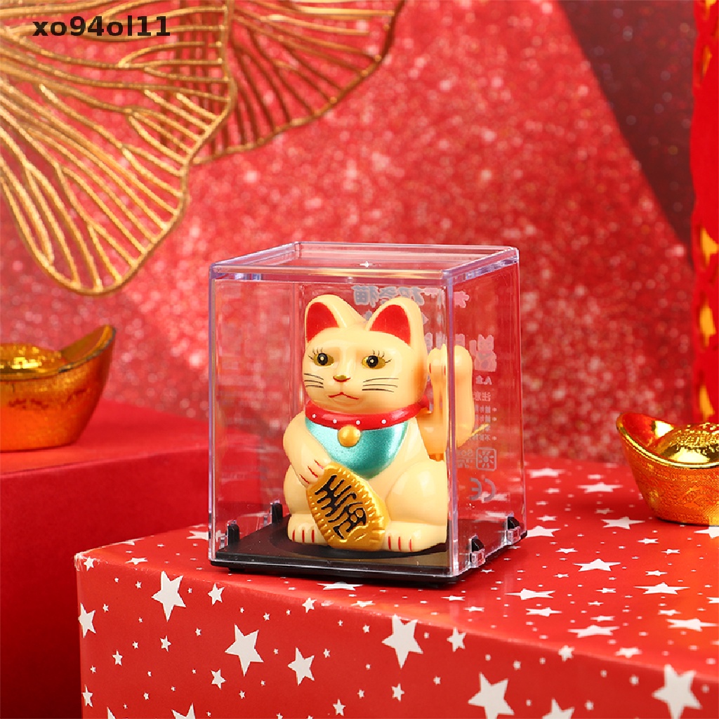 Xo Mini Fashion Art Craft Solar Miniatur Kucing Keberuntungan Kartun Lucky Cat Figurine OL