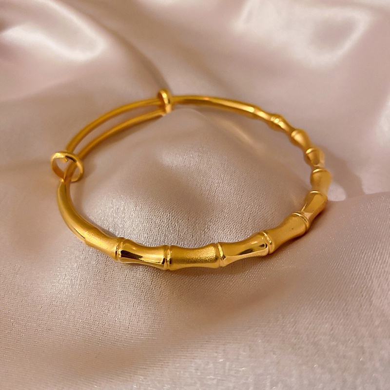 Elegan Berlapis Emas 18K Gelang Cuff Bangle Wanita Hadiah Perhiasan Pesta Pernikahan