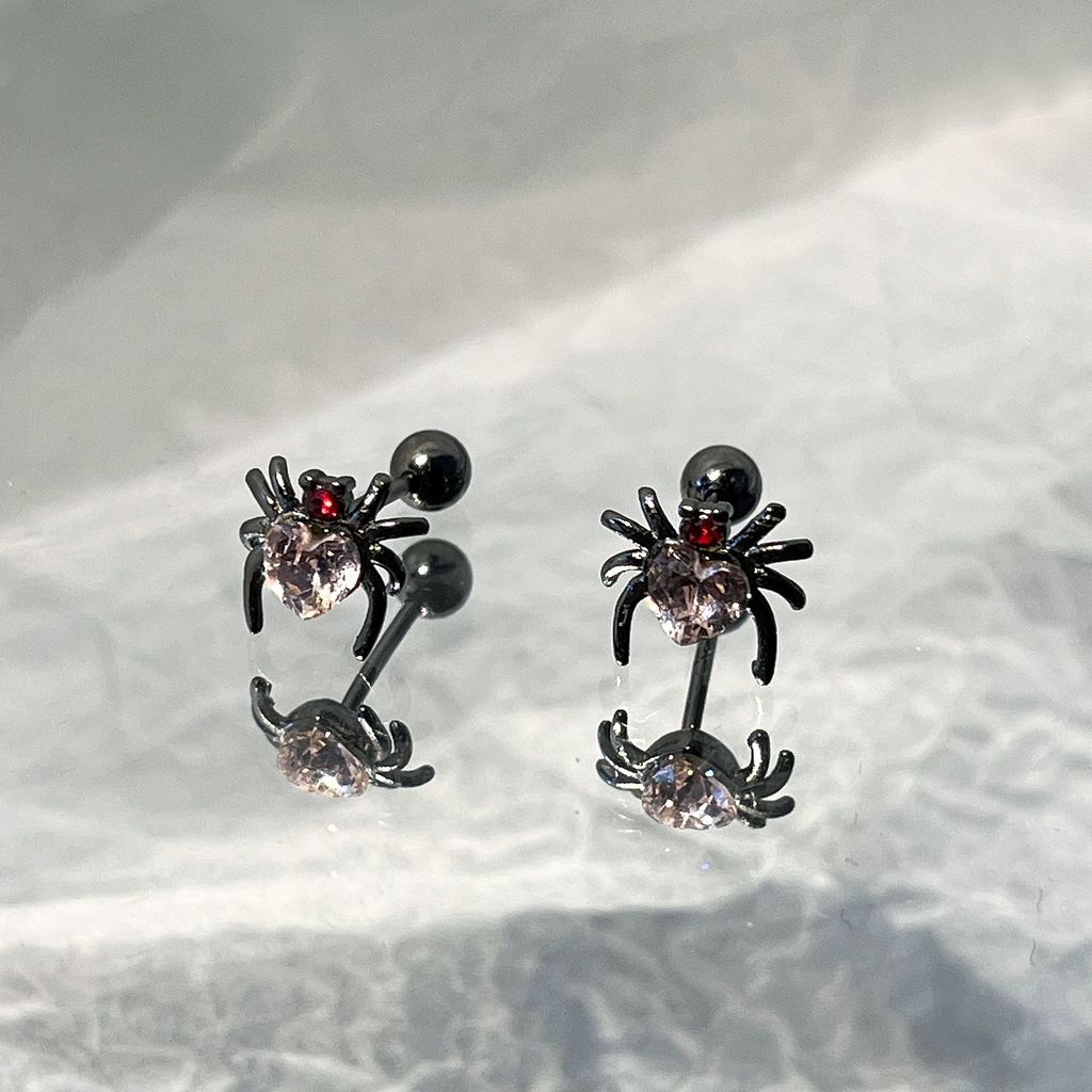 Spider Love Earrings Aksesoris Kepribadian Gelap Retro