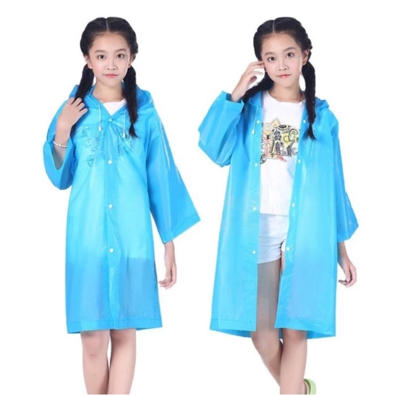 jas ujan mantel ponco hujan korea style polos dewasa dan anak