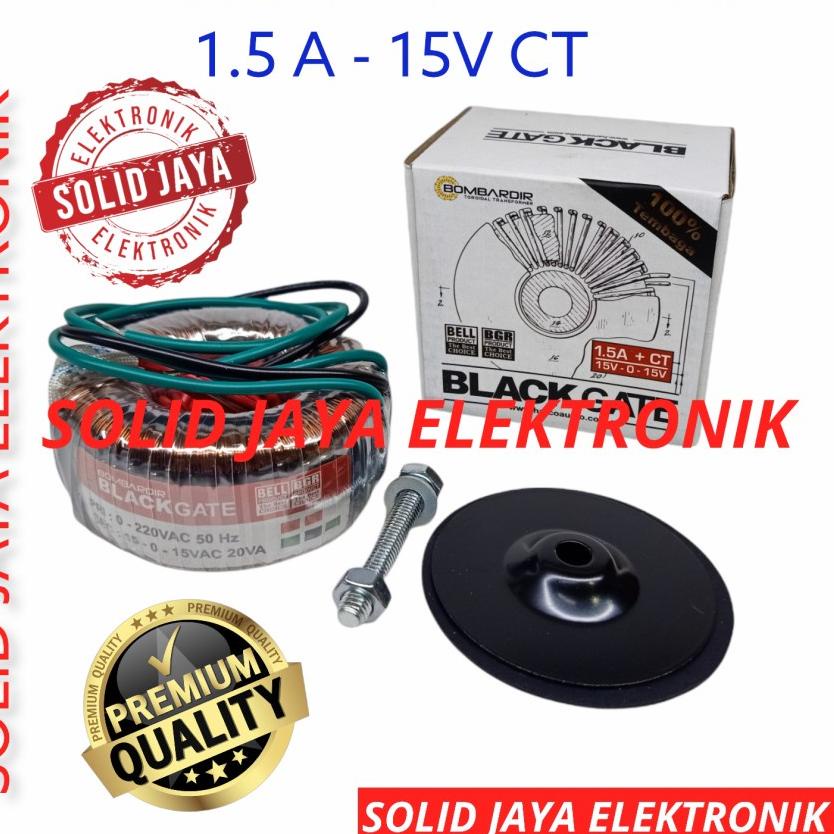 ➵ TRAFO BLACKGATE TOROID 1,5A 15V CT BOMBARDIR BLACKGATE TRAVO DONUT 1.5A 15 V CT 15 VOLT V TRAVO TO