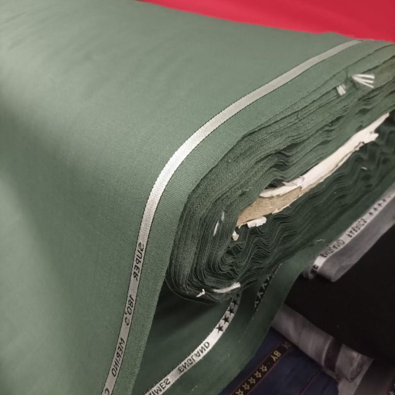 kain TNI wool asli premium bahan setelan dinas TNI hijau