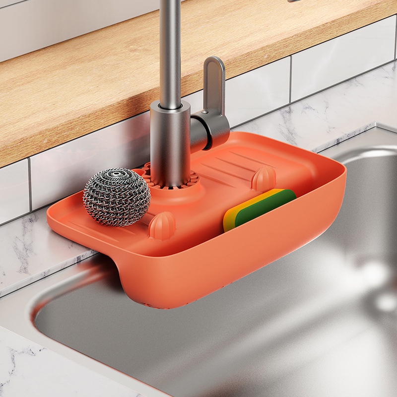 【COD】Silikon Faucet Splash Mat Wastafel Sabun Kamar Mandi Dispenser Drain Pad Wastafel Faucet Drain Organizer