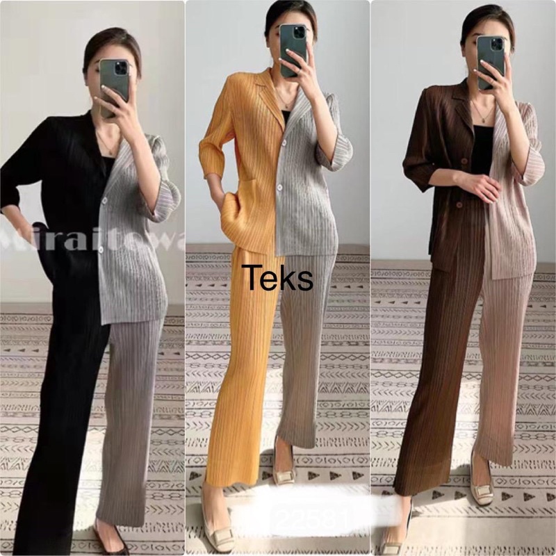 SETELAN PLEATED BUSUI NAGITA SET PLEATS Set plisket import prmeium