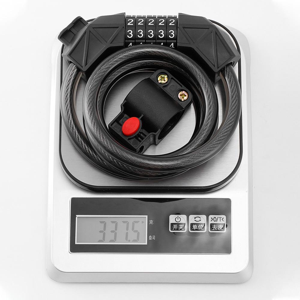 R-FLOWER Kunci Sepeda Aksesoris Bersepeda Keamanan Tinggi Kunci Sepeda Kombinasi 5digi Heavy Duty