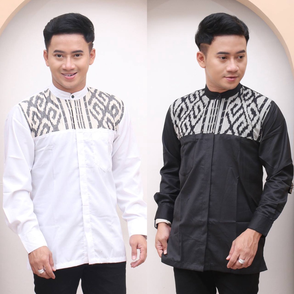 KEMEJA WHITE AKBAR TENUN LENGAN PANJANG PRIA DEBBY STORE