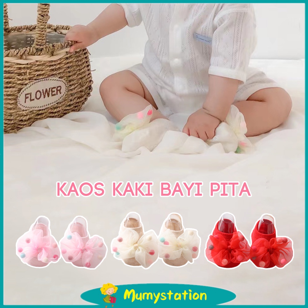 Mumystation Kaos Kaki Bayi Perempuan Renda Cantik / Kaus Kaki Bayi Perempuan Pita