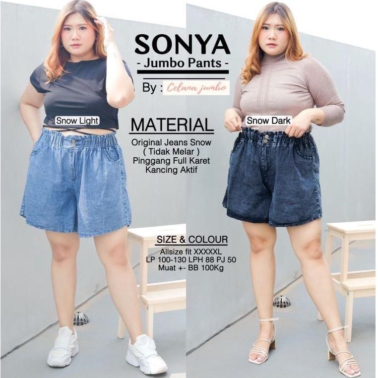 Terbaru BOLLO JUMBO HOTPANTS / CELANA PENDEK WANITA JEANS BB 100KG