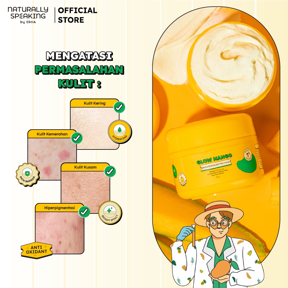 Naturally Speaking Glow Mango Brightening Butter Mask - Masker Wajah