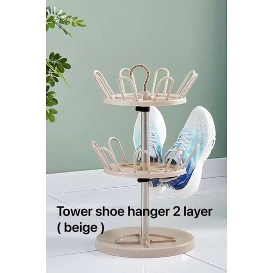 SERBAGUNA RAK JEMURAN SANDAL SEPATU GANTUNG PUTAR 2 & 3 TINGKAT/PENGERING SEPATU SANDAL EIFFEL TOWER