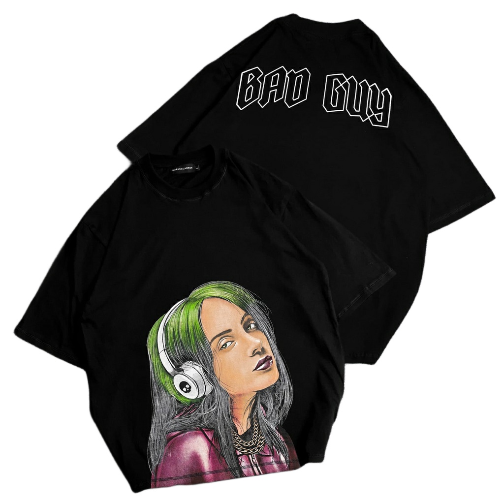 {oversize}Baju Kaos Cotton Combed Oversize Cewek/Cowok Distro T-SHIRT &quot;Bad guy&quot;