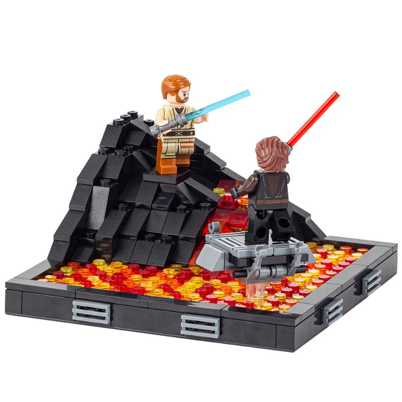 Moc Creative Series MOC2058-A Obi-Wan VS Anakin Mustafa (Ada Minifigures) Puzzle Rakitan Mainan Blok Bangunan