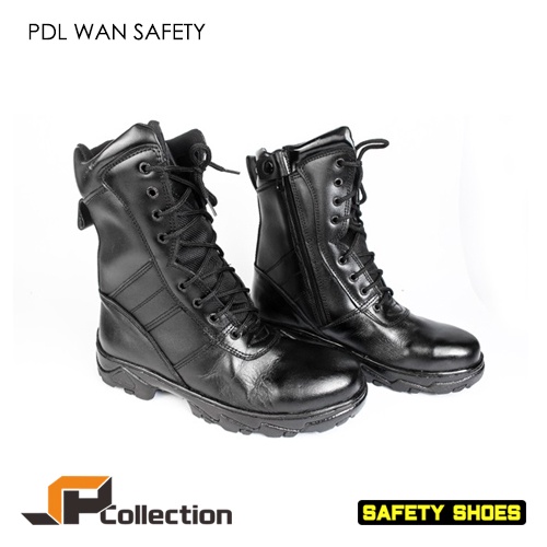 PDL WAN SAFETY Sepatu PDL Militer JR 8 Safety Untuk TNI AD AL AU Kulit Sapi Asli