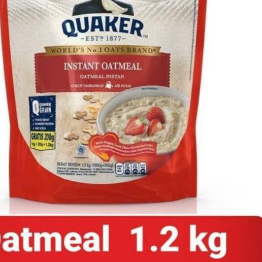 

❉ Quaker Oat Instant Oatmeal Sereal 1200 gram Merah 1.2 Kg RI ֍
