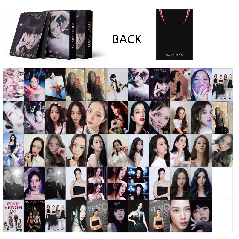 53pcs/box BP 2022album BORN PINK Photocard LISA ROSE JISOO JENNIE Lomo Kartu SHUT DOWN Kpop Postcards READY STOCK