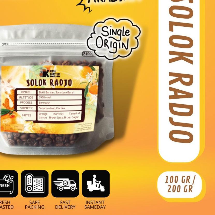 

➥ Biji Kopi Arabika Solok Radjo Premium 250gr kieta coffee ☻