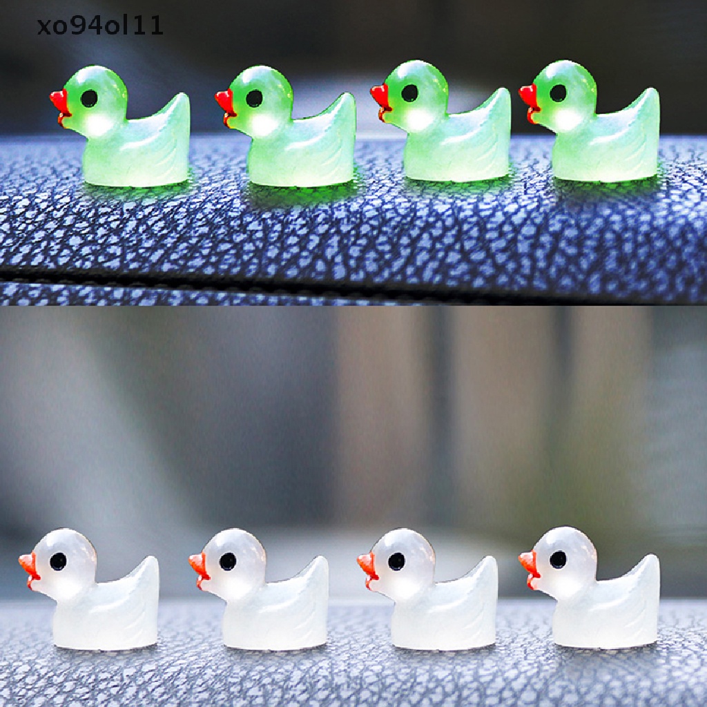 Xo 10 Pcs Lucu Mini Resin Bebek Bercahaya Ornamen Miniatur Angka Bebek Kecil Resin Kerajinan Tangan Mikro Lanskap Dekorasi Rumah Boneka OL