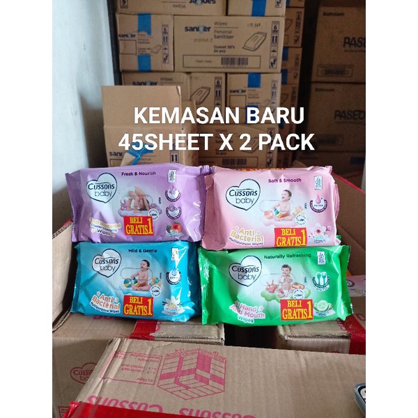 Cussons baby wipes Beli 1 Gratis 1 (45sx2pack) / Tissue Basah bayi cusons BOGO 45 sheet x 2 pack