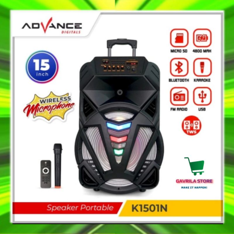 SPEAKER BLUETOOTH ADVANCE 15" 15 INCH BERGARANSI