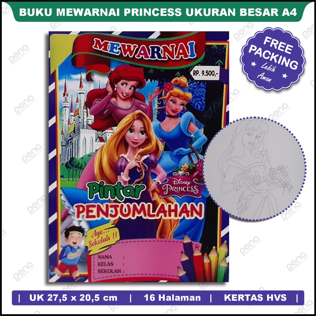 Buku Mewarnai Gambar Princess