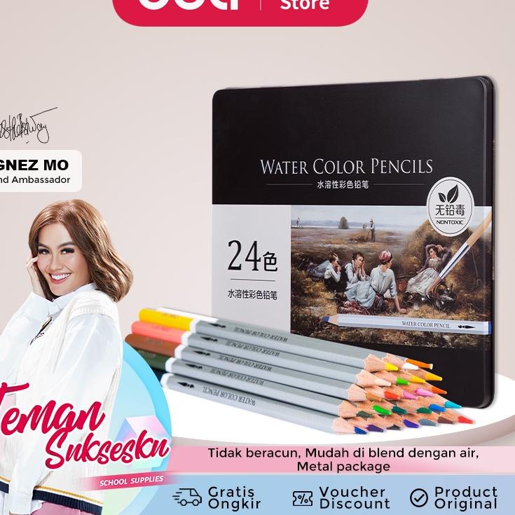 

HARGA GROSIR Deli Pensil Warna 48 Warna PCS tidak beracun, dapat dicuci dan teknologi hybrid 6523 grosir