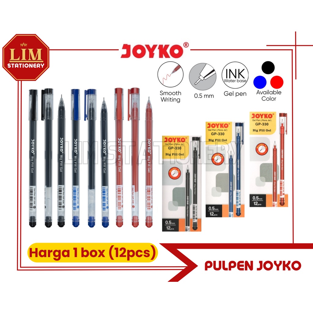 

Pulpen / Gel Pen Joyko (12Pcs) GP330